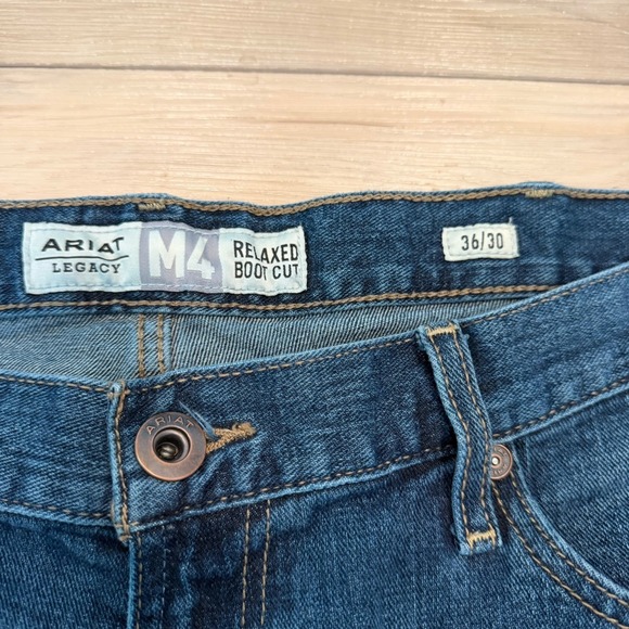 Ariat M4 Legacy Relaxed Boot Cut Jeans 36x30 Dark Wash Cowboy - Picture 4 of 10